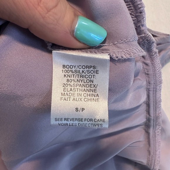 CAMI NYC Darby Bodysuit Lavender Purple 100% silk Size small Revolve Nordstrom - Picture 9 of 11